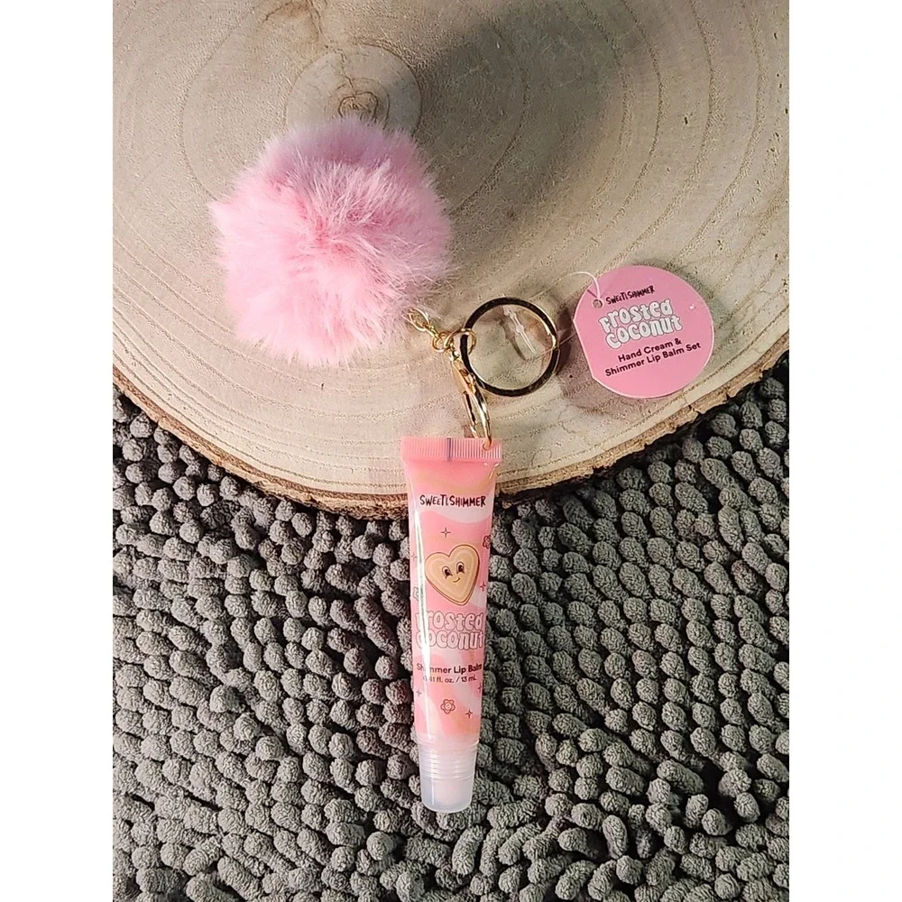 Ulta Sweet and Shimmer Hand Cream Frosted Coconut Shimmer Keychain Lip Balm